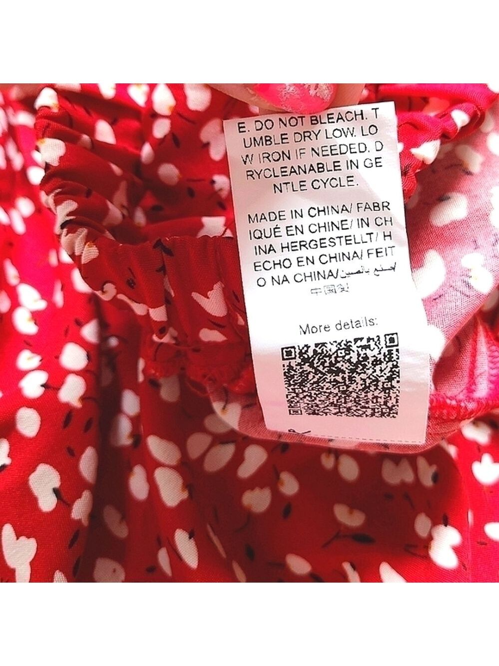 Polka Dot Tiered Ruffle Miniskirt Summer Flowy Coquette Boho Red White Small - Picture 4 of 5